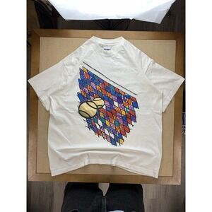 Vintage 1993 Cyrk Sport Tennis Multi Color Graphic Double Sided T Shirt Size XL